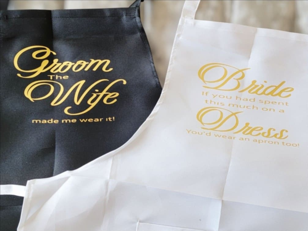Personalised Custom Wedding Day Apron, If you'd spent this much... Mrs, Wedding Dress Protector, Bib, Ideal Gift Bride, Wife to be FREE Grooms Apron