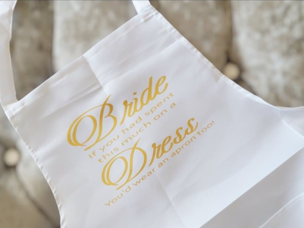 Personalised Custom Wedding Day Apron, If you'd spent this much... Mrs, Wedding Dress Protector, Bib, Ideal Gift Bride, Wife to be FREE Grooms Apron
