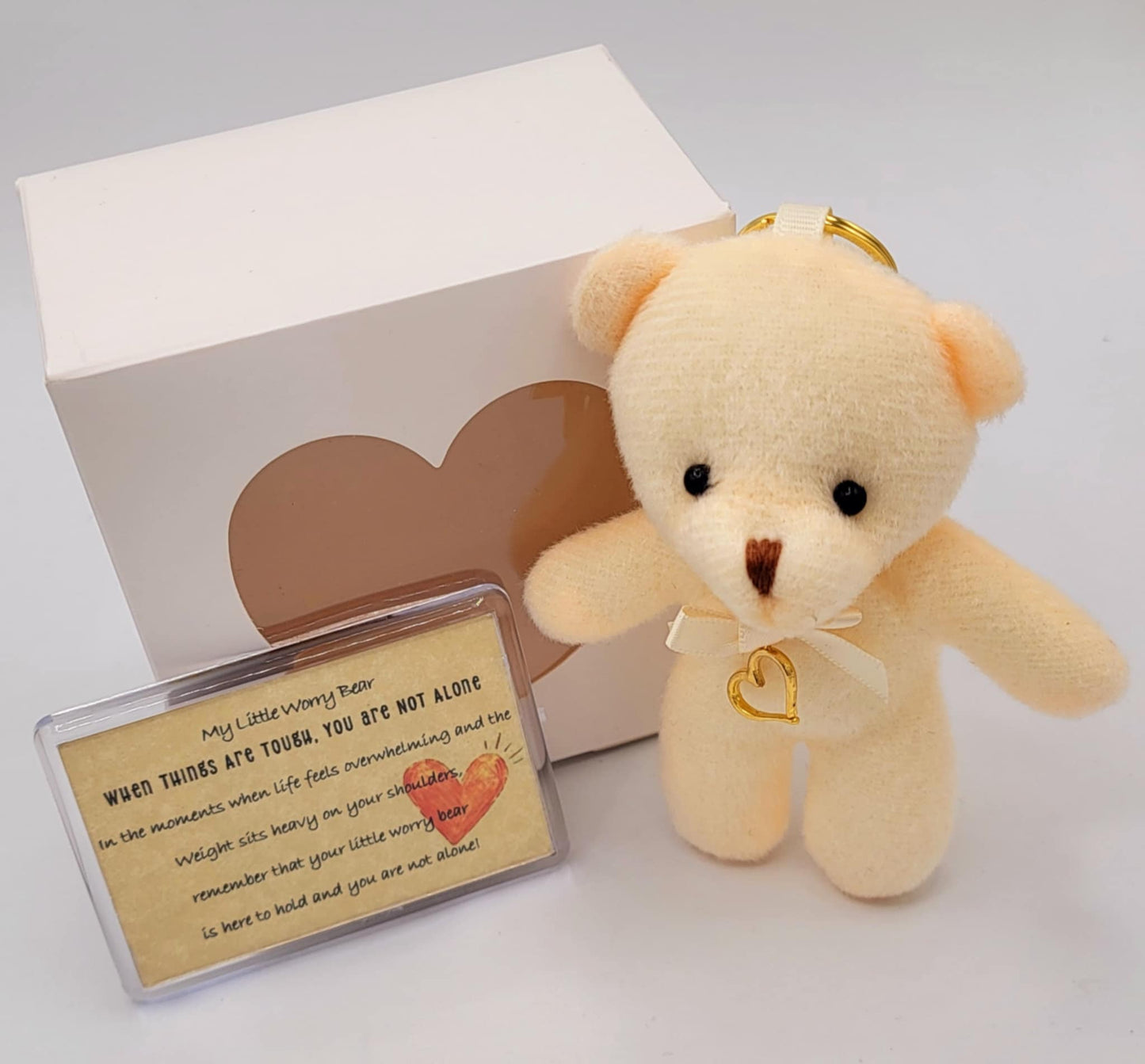COMFORT MY LITTLE WORRY BEAR KEY RING GIFT SET HEALTH AWARENSS