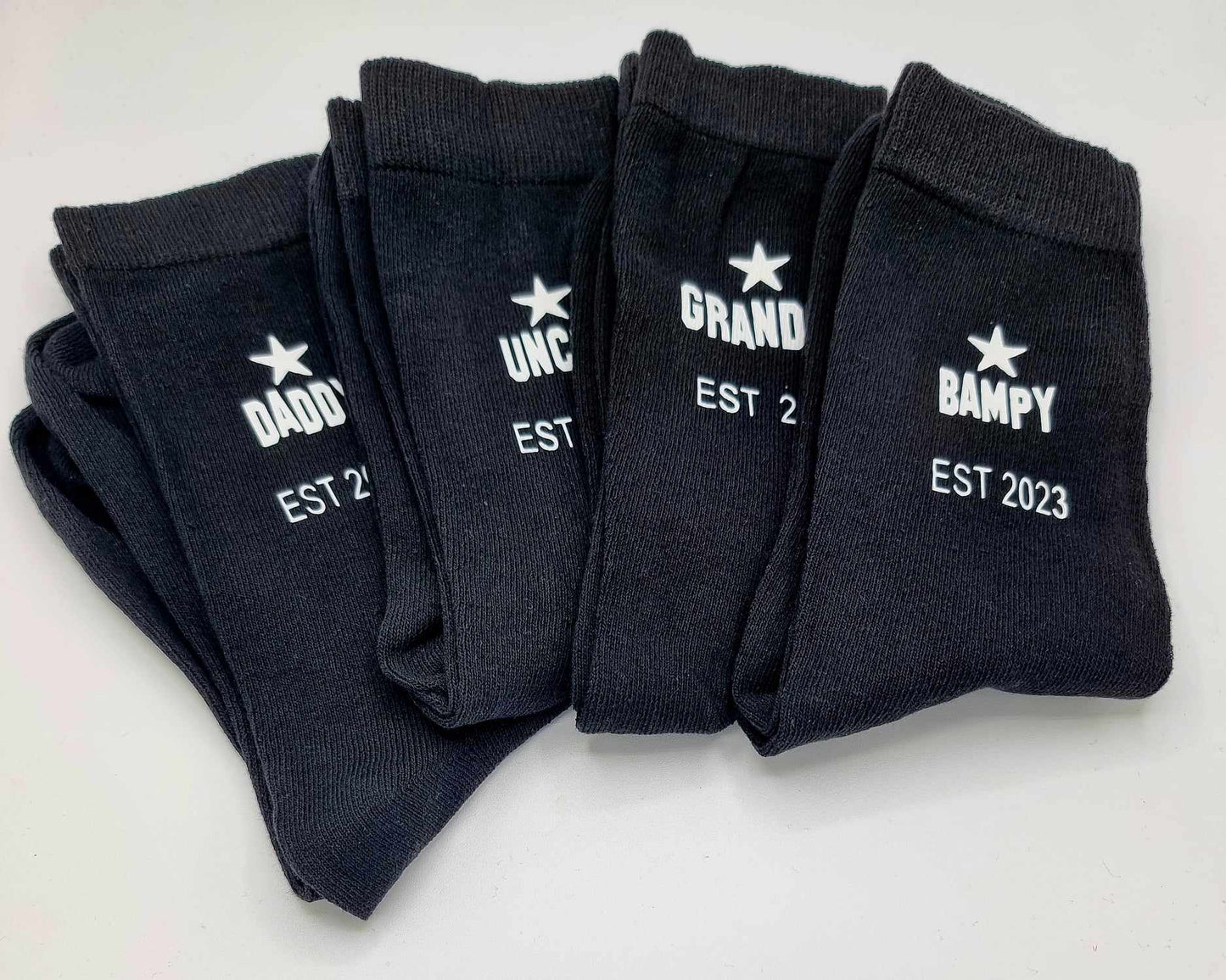 Uncle Est Uncle to Be 2024/ANY YEAR / Great Uncle To Be- Socks - Birthday - Gift From Bump - Gift With Gift Bag