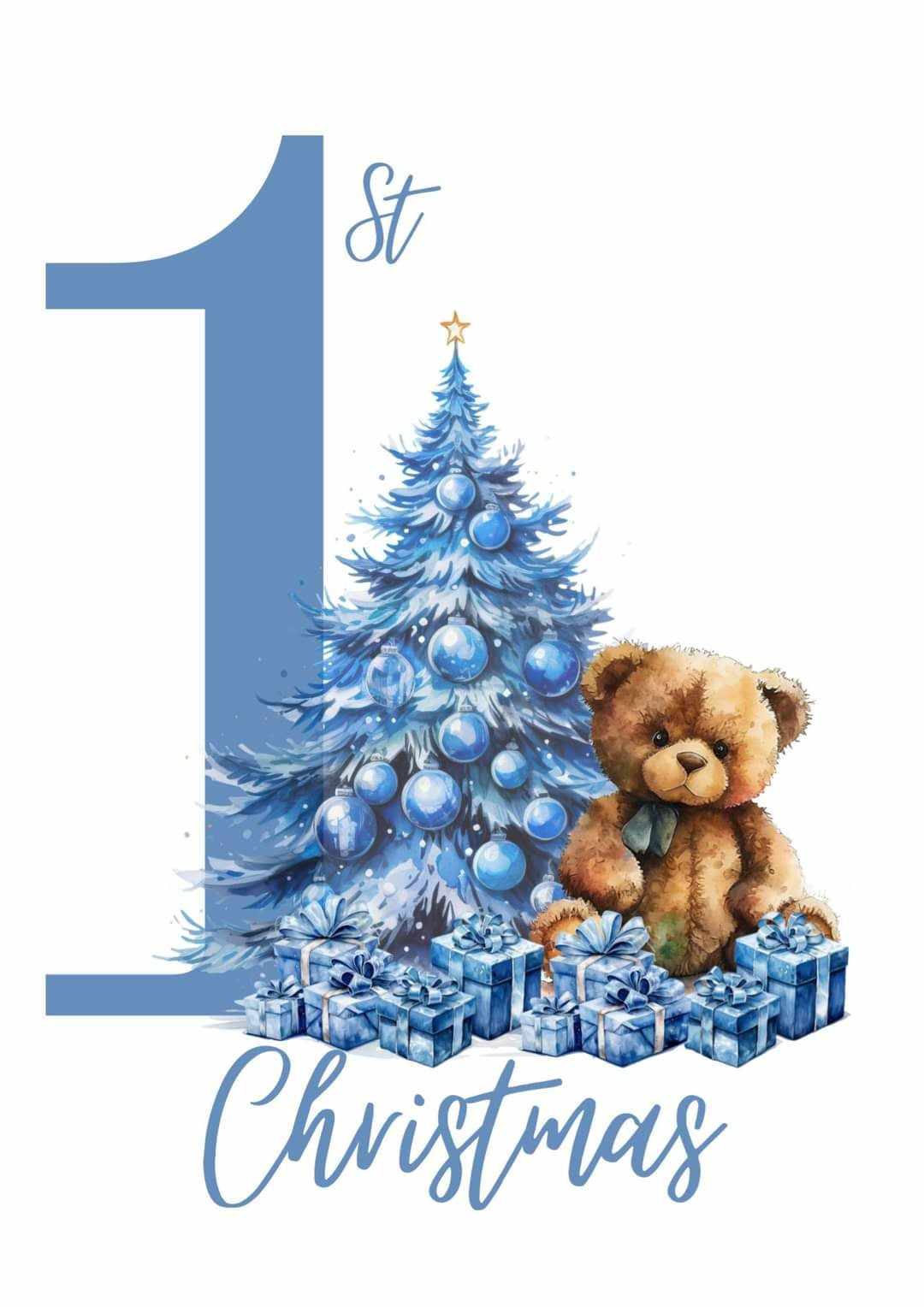 Personalised Child's Christmas Teddy Bear Mug Design - 6oz Customised Kids Christmas Cup