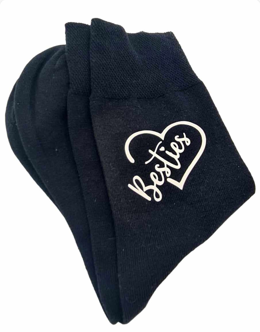 Hand Printed Best Friend Ladies Socks - Perfect Gift