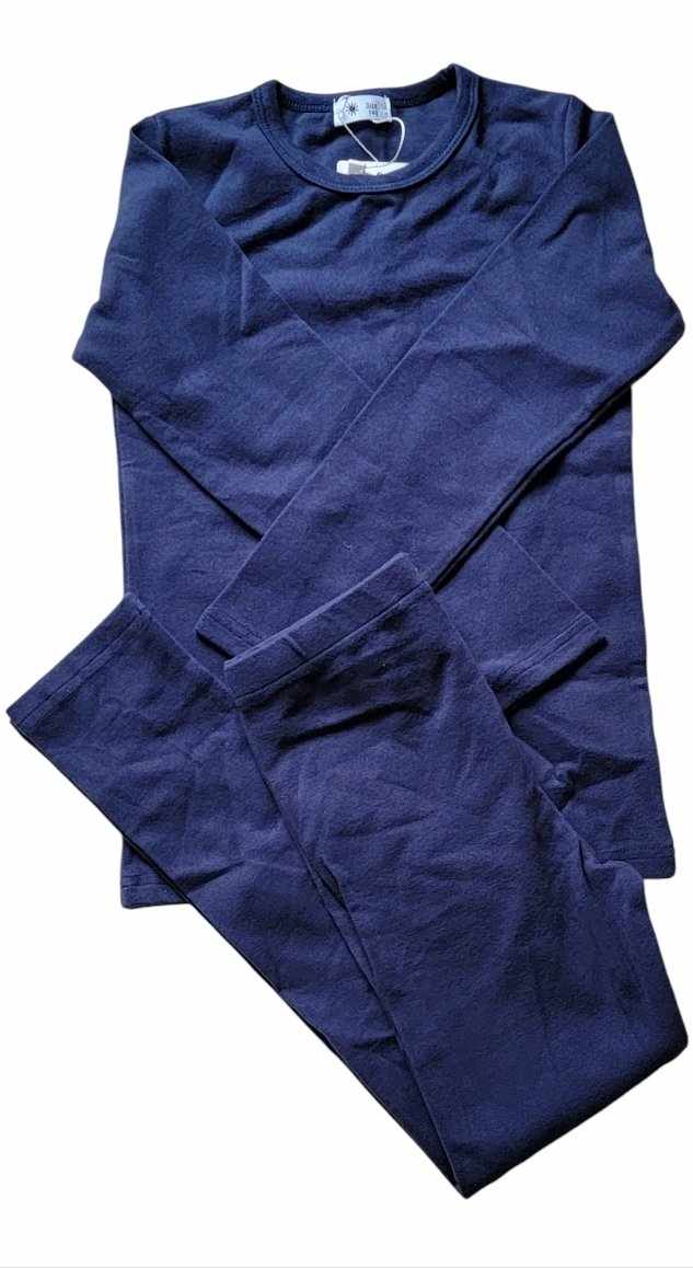 Kids Tales 2 Piece Solid Brushed Fleece Cotton Child High Waist Lounge Wear