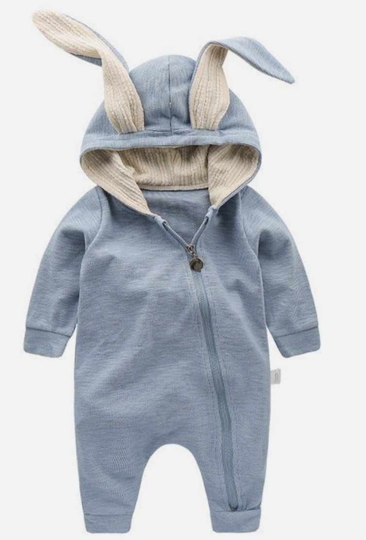 Kids Tales Newborn Baby Winter Warm Outfits Cute Rabbit Ear Hooded Zipper Romper (Copy) (Copy)
