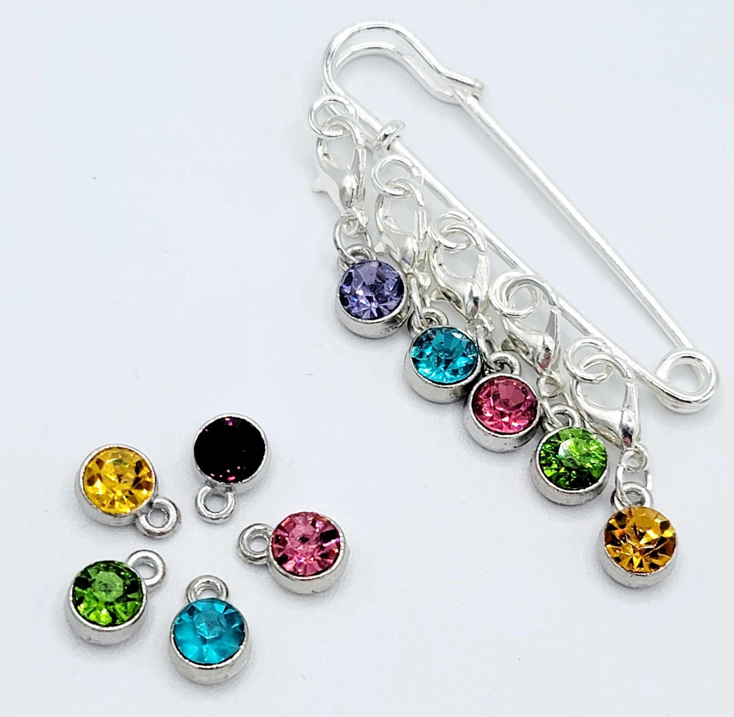 Cute Glass Charm Sewing Tools Stitch Markers Knitting Locking Crochet Markers with Lobster Claw Clasp