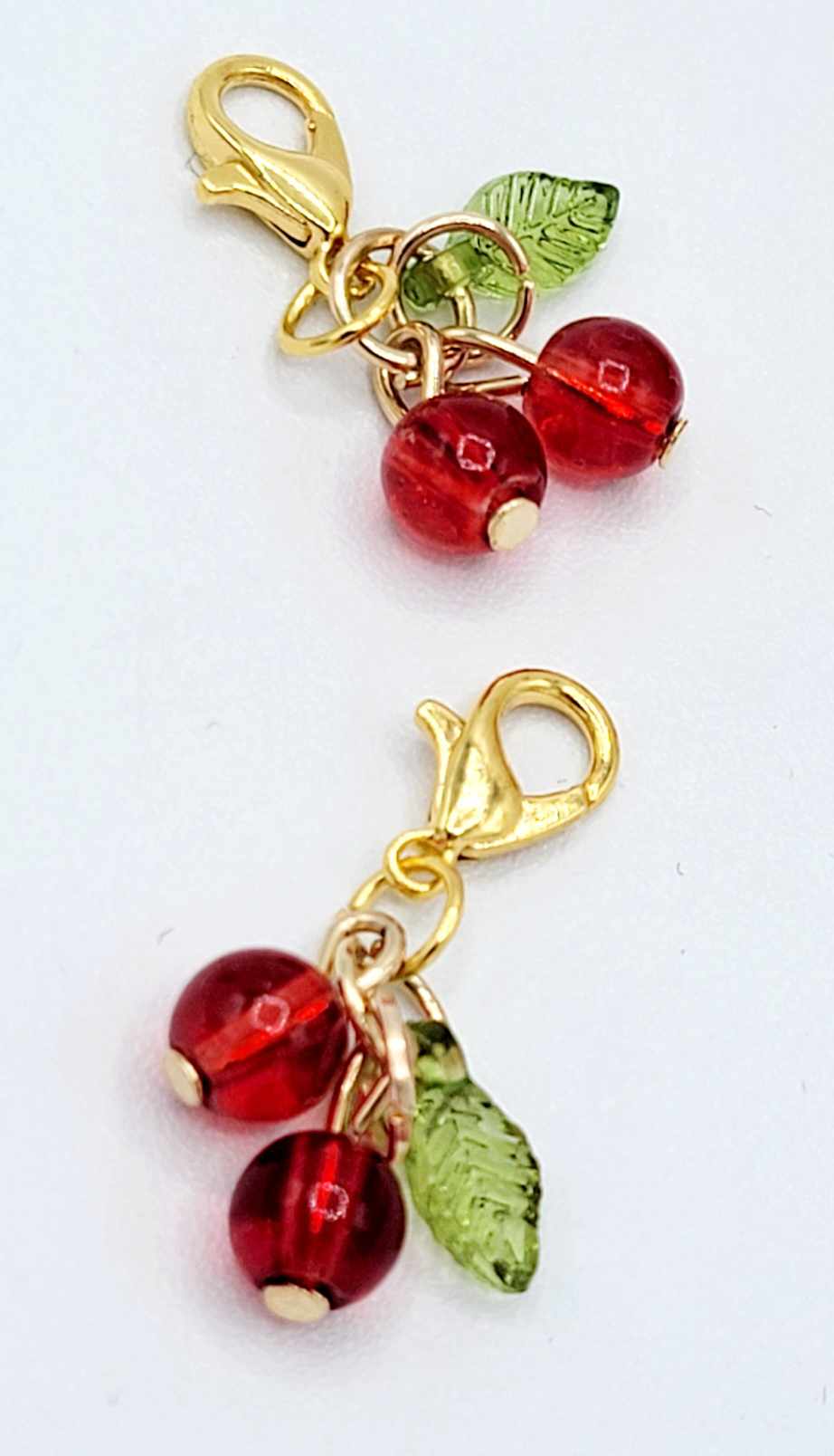 Cute Mini Cherry Charms Sewing Tools Stitch Markers Knitting Locking Crochet Markers with Lobster Claw Clasp