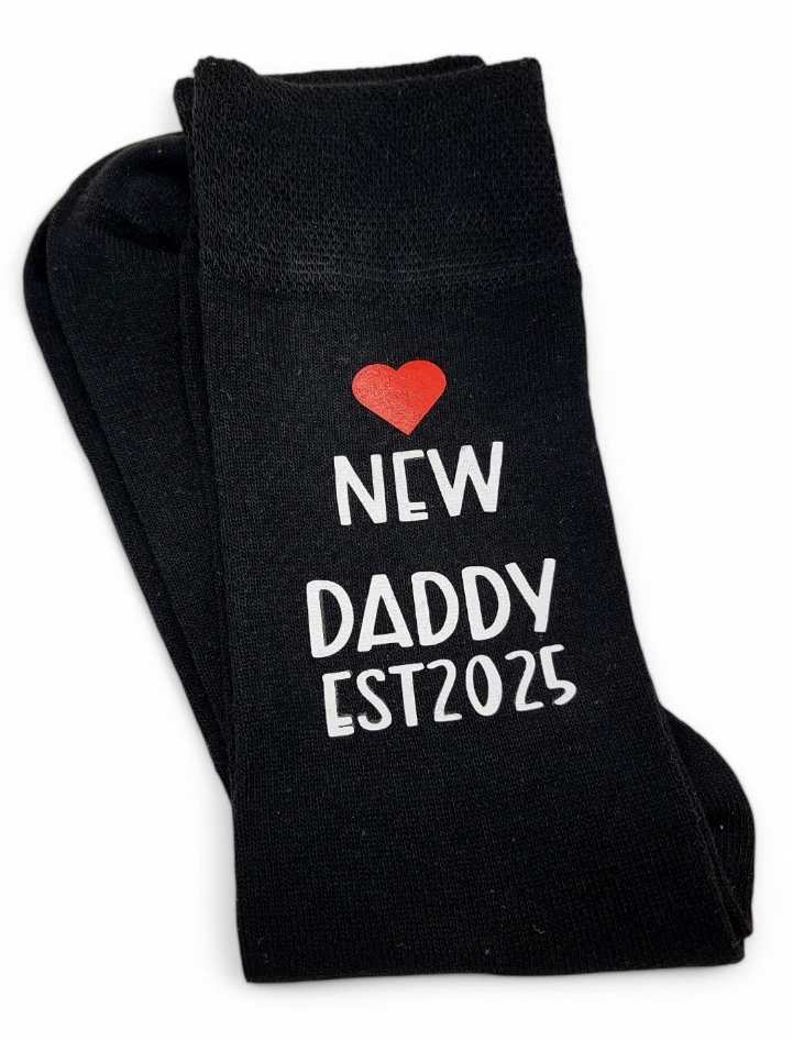 Daddy Est (any year) Daddy to Be / Step Dad / G/Dad- Socks - Father's Day - Gift From Bump - Gift Dad With Gift Bag