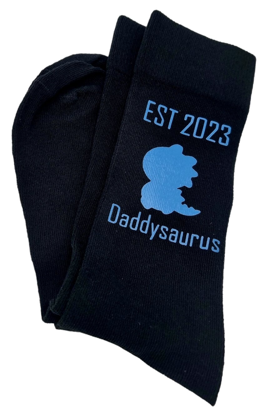 Daddy Est (any year) Daddy to Be / Step Dad / G/Dad- Socks - Father's Day - Gift From Bump - Gift Dad With Gift Bag