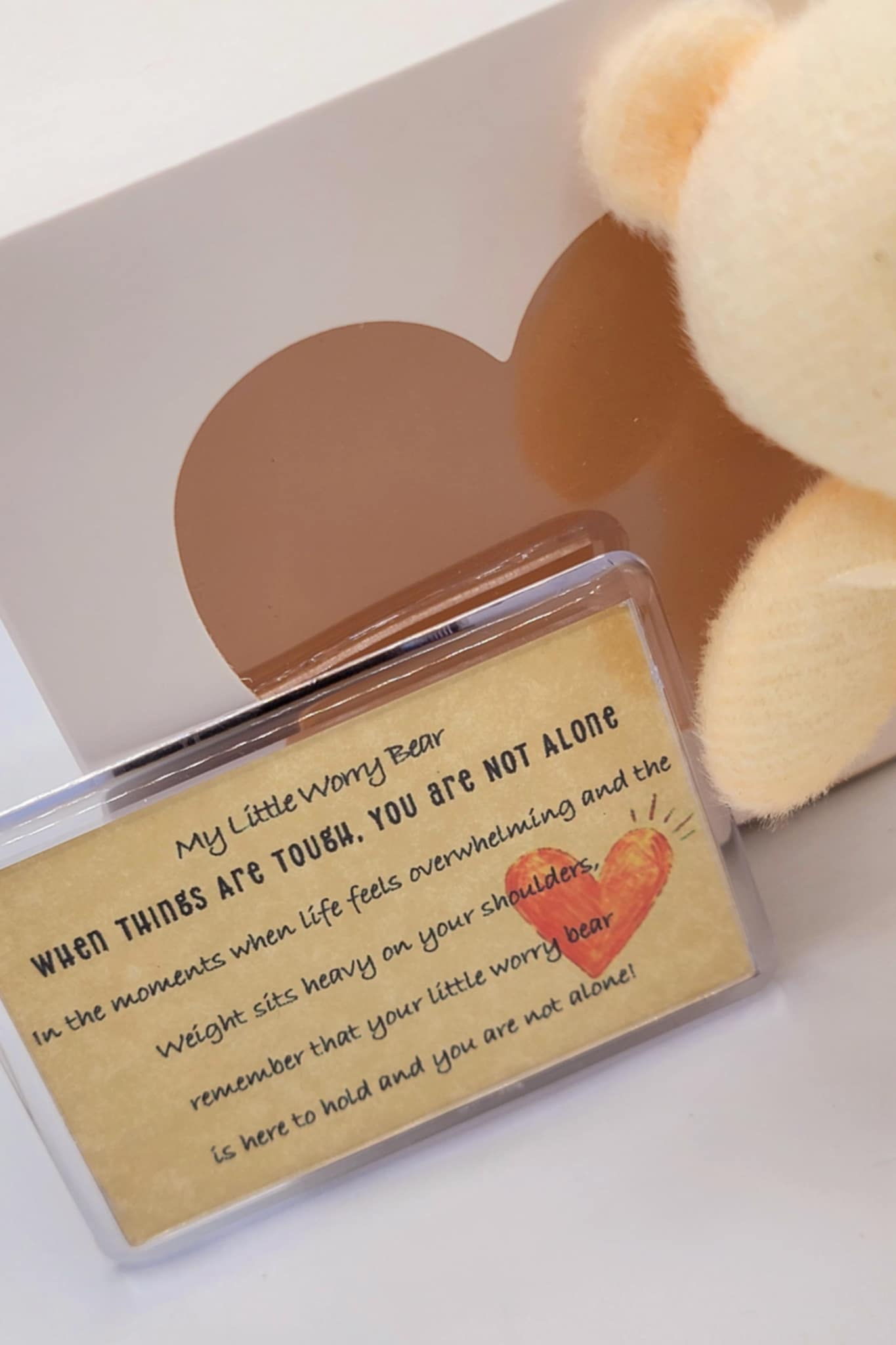 COMFORT MY LITTLE WORRY BEAR KEY RING GIFT SET HEALTH AWARENSS