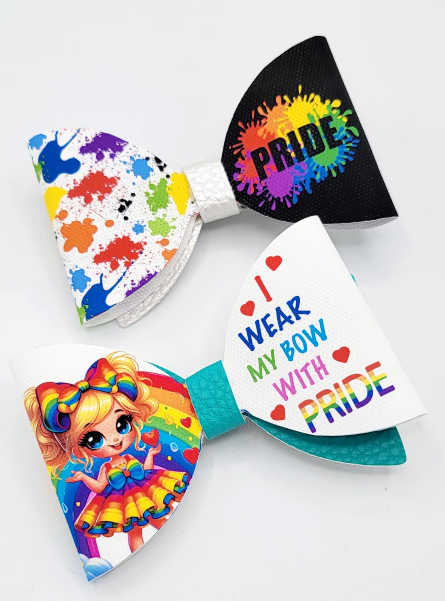 PRIDE HAIR CLIPS WEAR THEM WITH PRIDE CUTE BOW SHAPED HAIR CLIPS SET OF 2