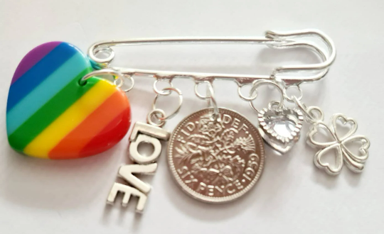 LGBT Pride Lucky Sixpence Kilt Pin