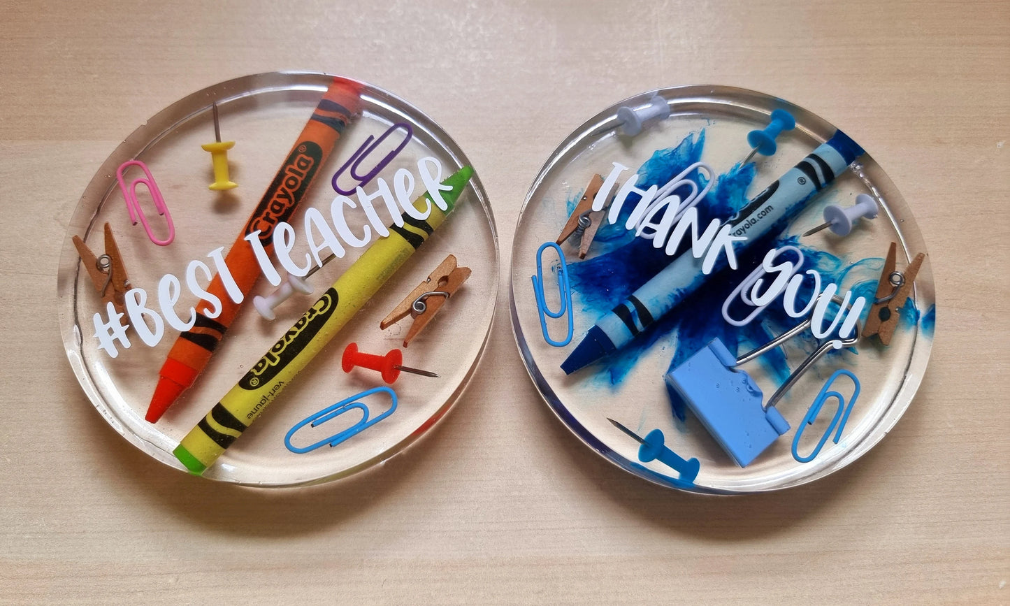 Teacher Gifts Resin Coaster Paper Weight Decoration