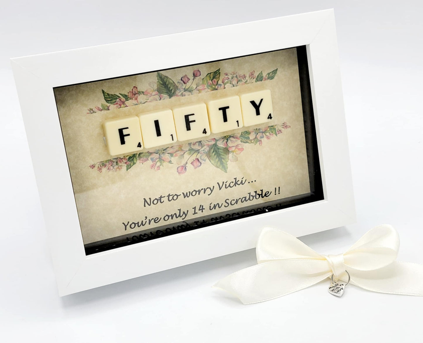 Any Age Gift Box 40th Birthday, 50th, 60th ... Milestone Gift Personalised Gift Scrabble Gift