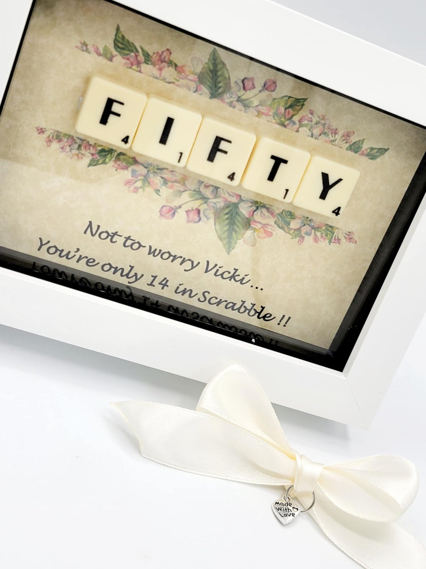 Any Age Gift Box 40th Birthday, 50th, 60th ... Milestone Gift Personalised Gift Scrabble Gift