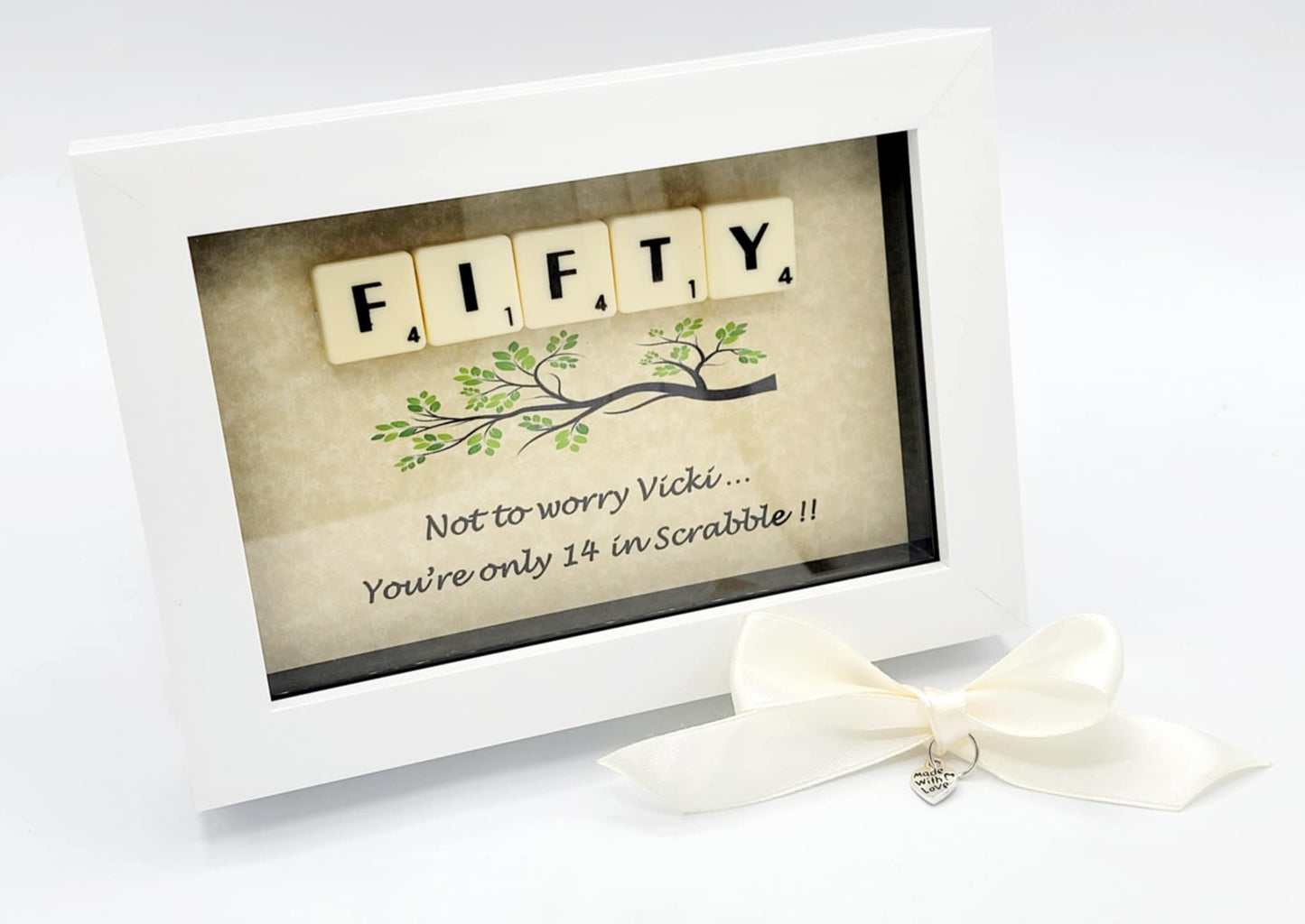 Any Age Gift Box 40th Birthday, 50th, 60th ... Milestone Gift Personalised Gift Scrabble Gift