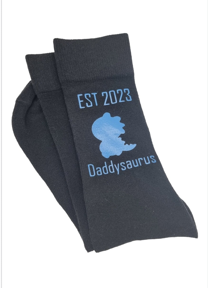 Daddy Est (any year) Daddy to Be / Step Dad / G/Dad- Socks - Father's Day - Gift From Bump - Gift Dad With Gift Bag