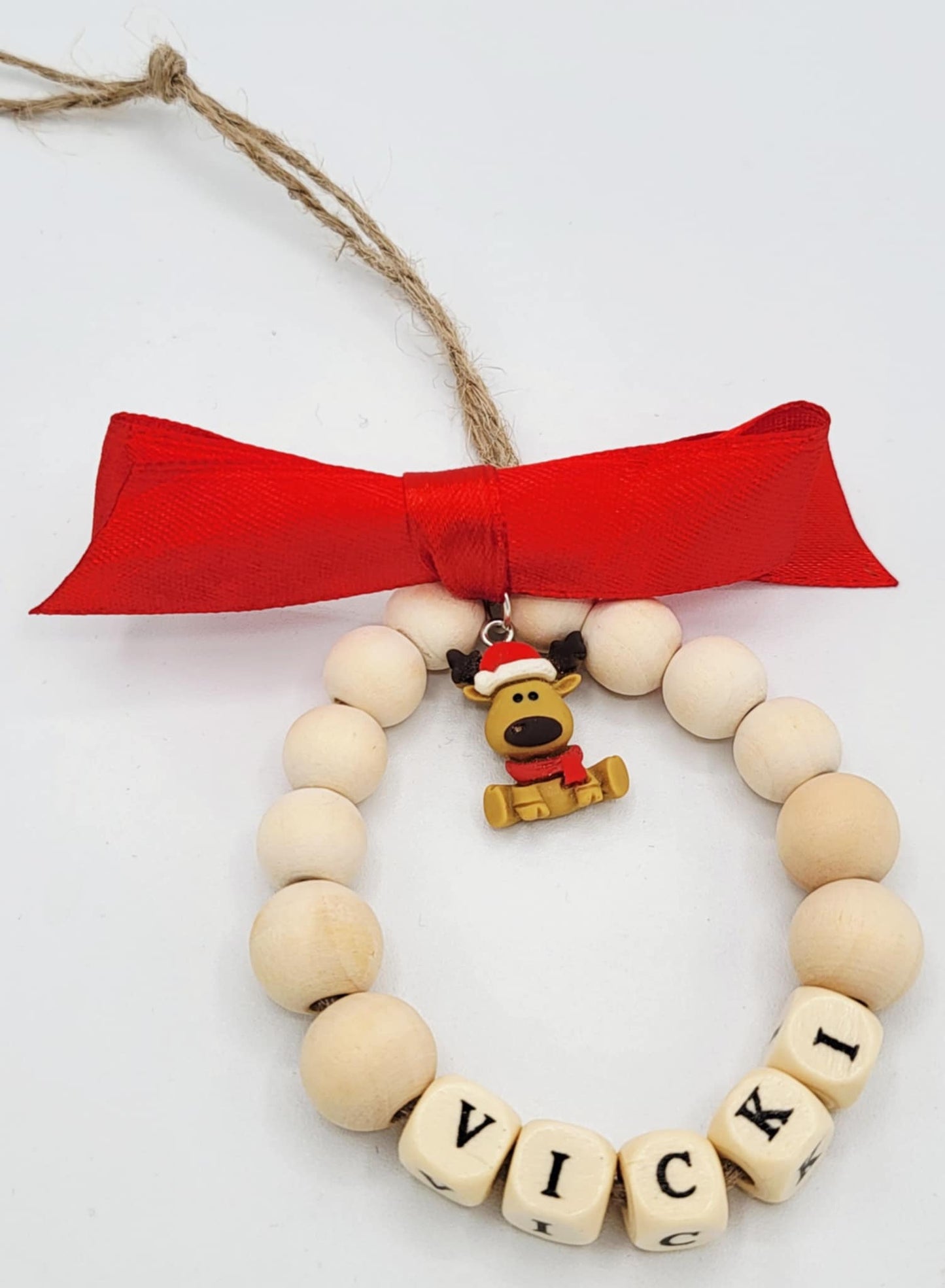 Handmade Personalised Wooden Christmas Hanging Decorations