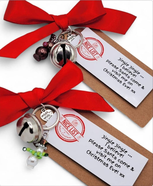 FIVER FRIDAY TWO FOR £5!! ... Christmas Jingle Bell Gift  I Believe in Santa Polar Express - Elf - Santa Claus