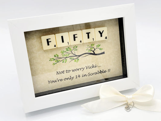 Any Age Gift Box 40th Birthday, 50th, 60th ... Milestone Gift Personalised Gift Scrabble Gift