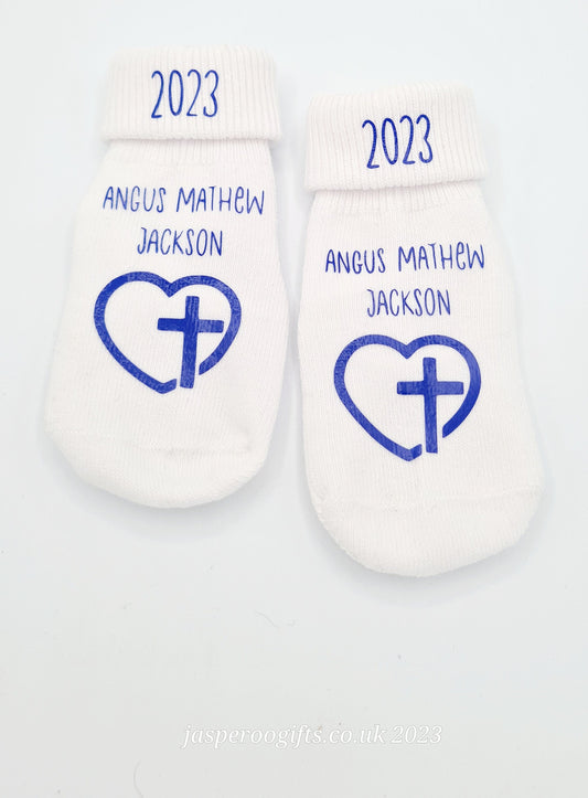 Baby/Toddler Christening Socks Personalised Keepsake with free gift bag