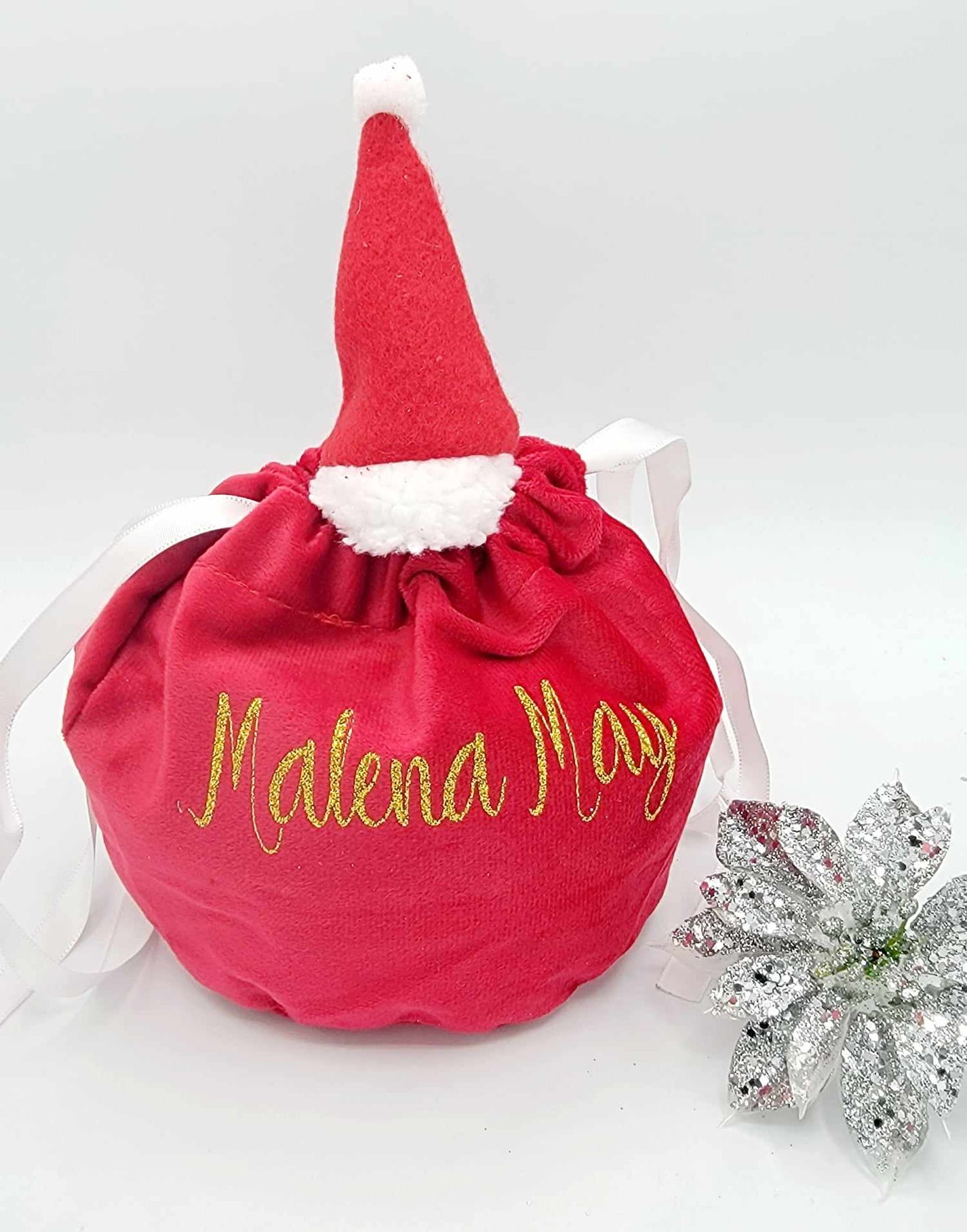 Personalised Santa Christmas Treat Bag Santa Christmas Eve Sweet/ Gift bag or Reindeer food bag - Gorgeous Christmas Gift Bag Sweet Bag