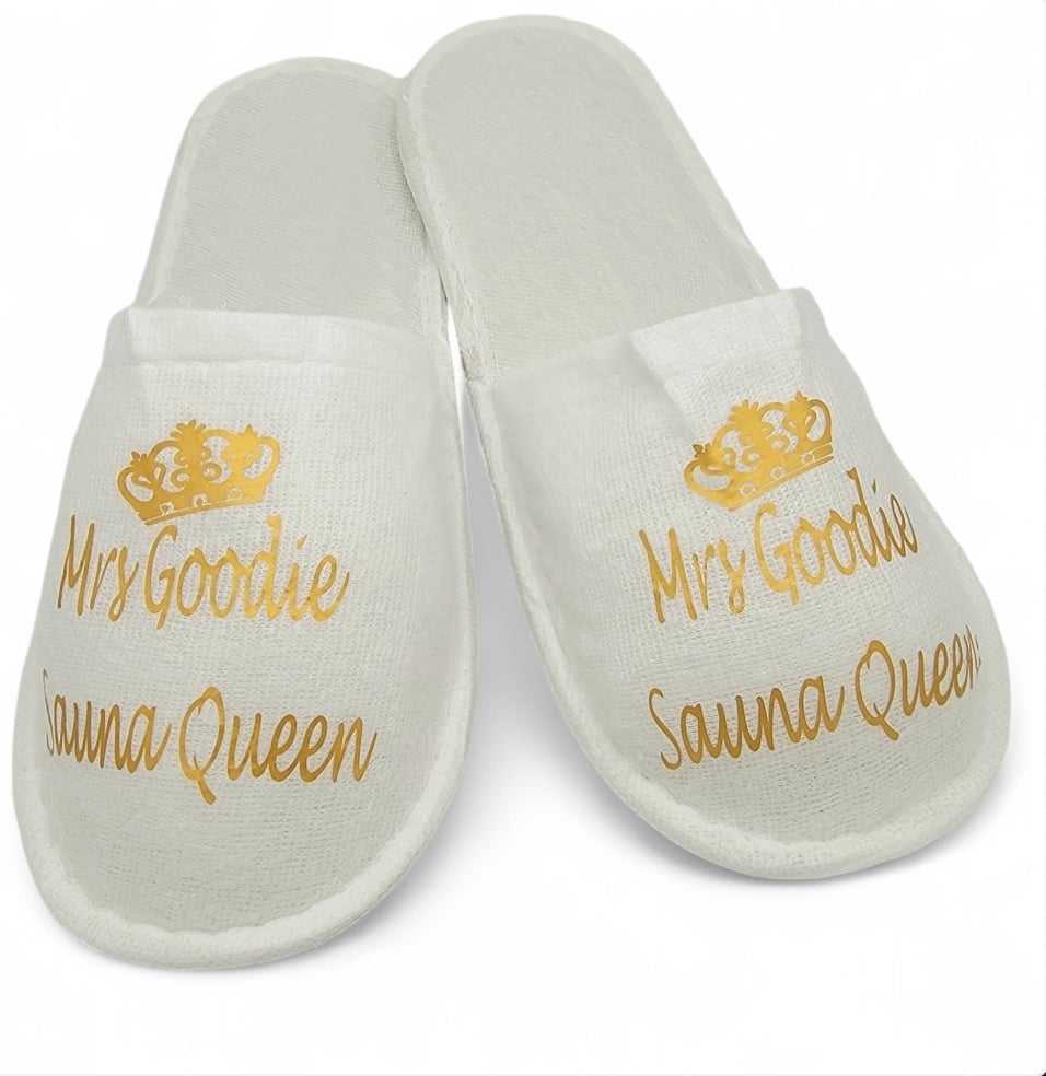 Bride Spa/Sauna/Birthday Slippers Wedding Bridesmaid Personalised One Size - Choice of Colour for lettering