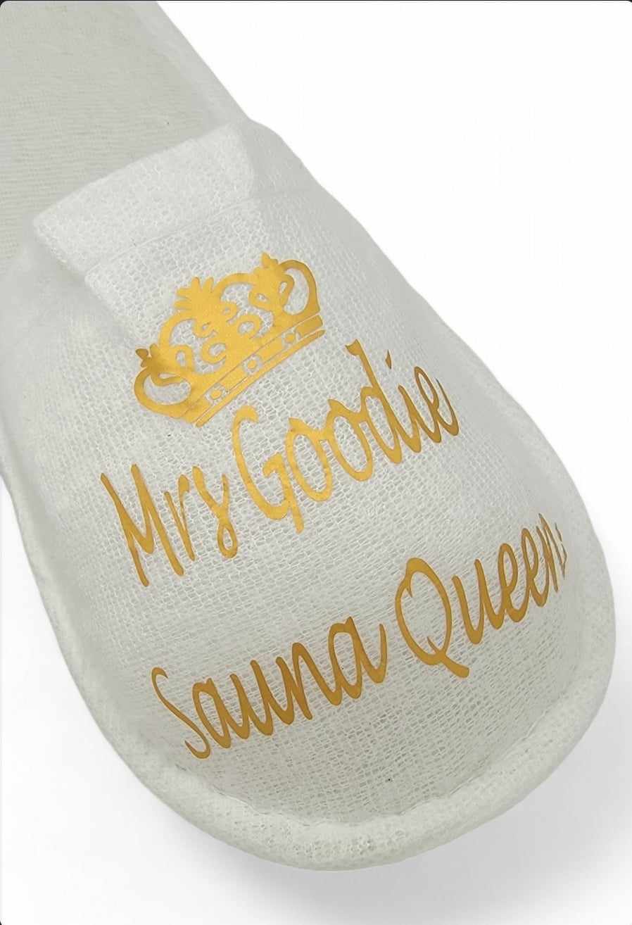 Bride Spa/Sauna/Birthday Slippers Wedding Bridesmaid Personalised One Size - Choice of Colour for lettering