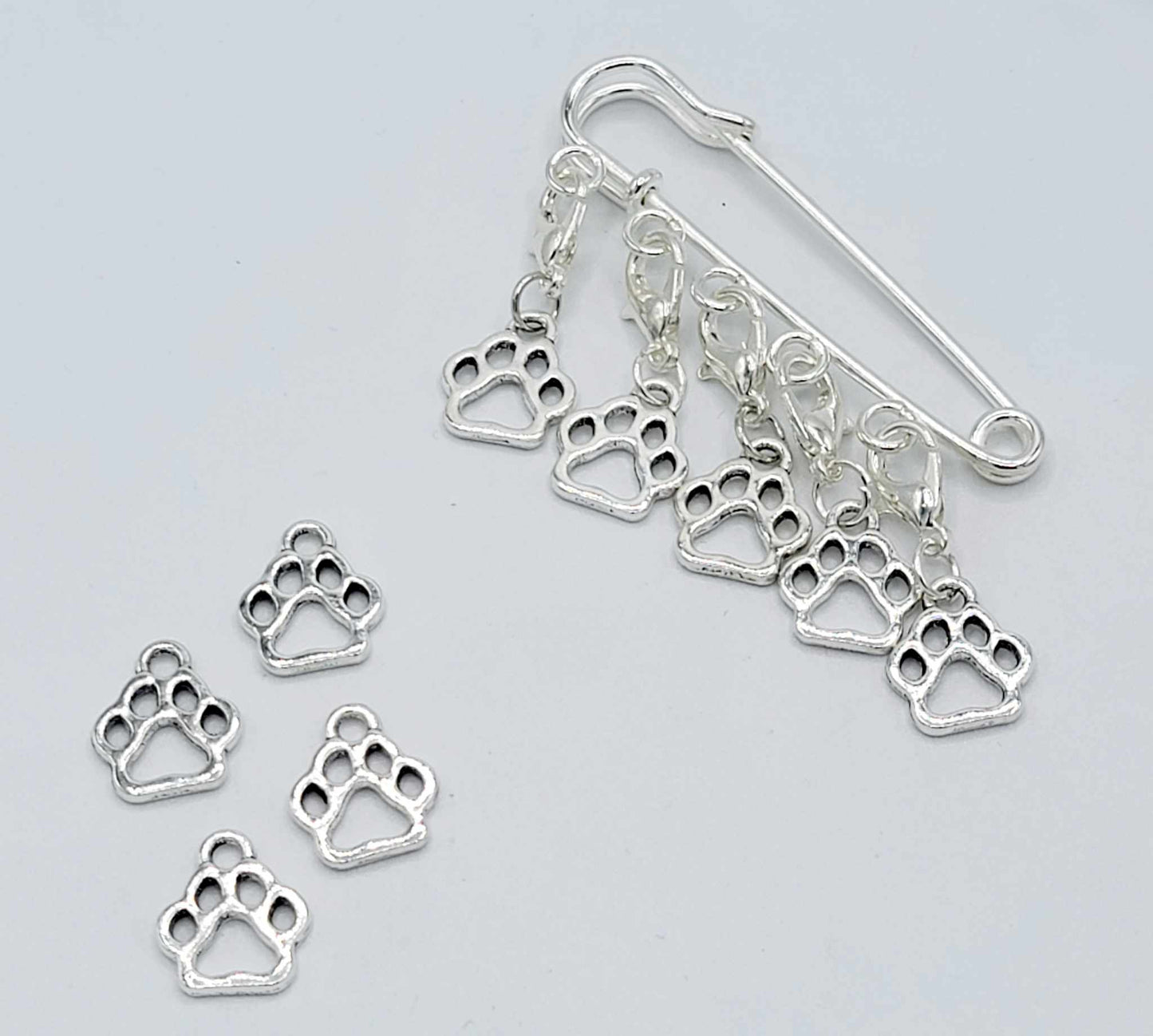 Cute Mini Paw Print Sewing Tools Stitch Markers Knitting Locking Crochet Markers with Lobster Claw Clasp