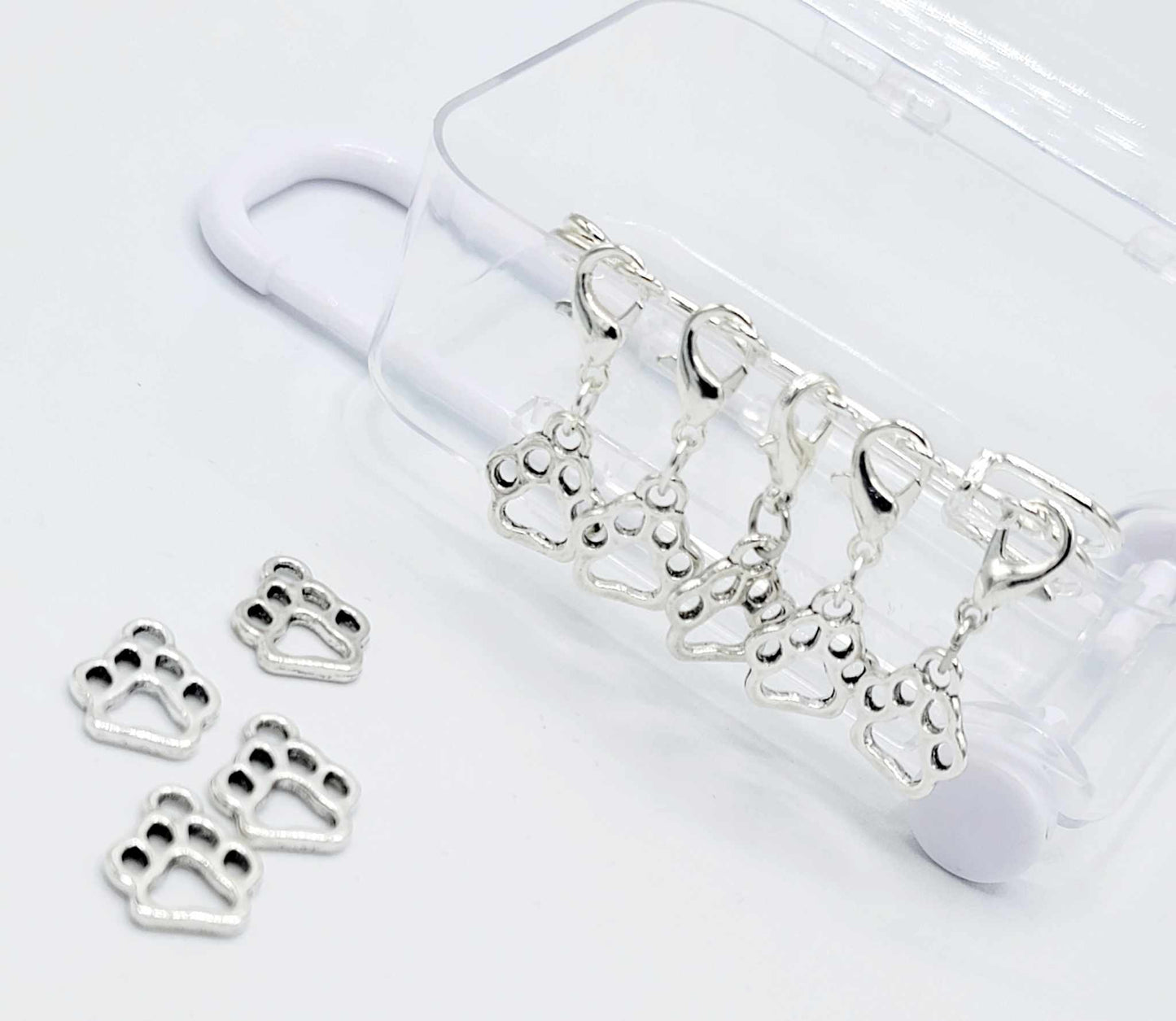 Cute Mini Paw Print Sewing Tools Stitch Markers Knitting Locking Crochet Markers with Lobster Claw Clasp