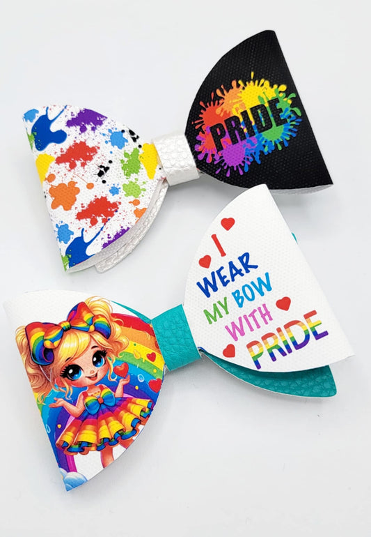 PRIDE HAIR CLIPS WEAR THEM WITH PRIDE CUTE BOW SHAPED HAIR CLIPS SET OF 2