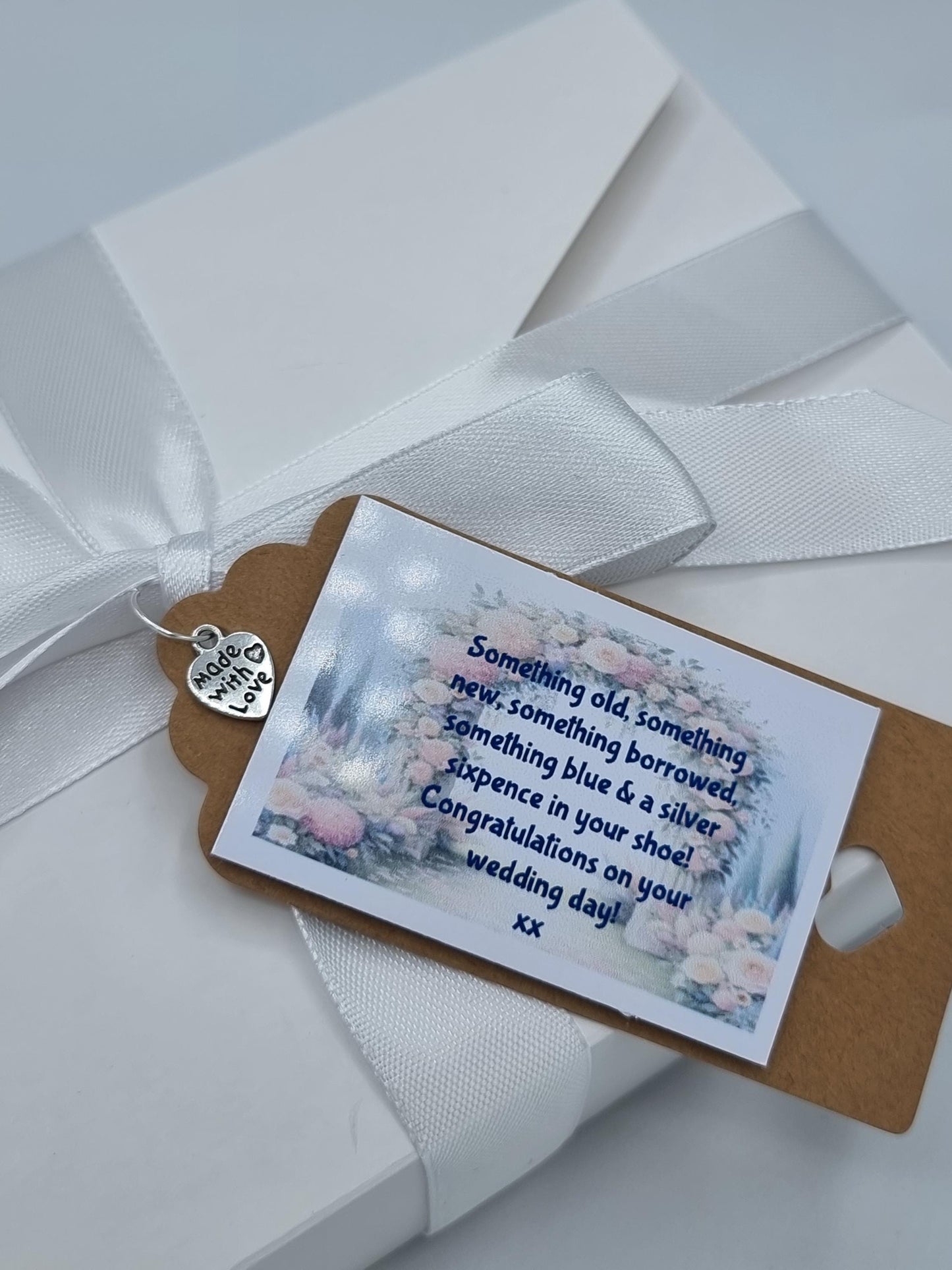 Garter Wedding Gift Boxed Something Blue Sixpence Horseshoe Bride Gift Hen Party Free Gift Bag Tag Free Postage