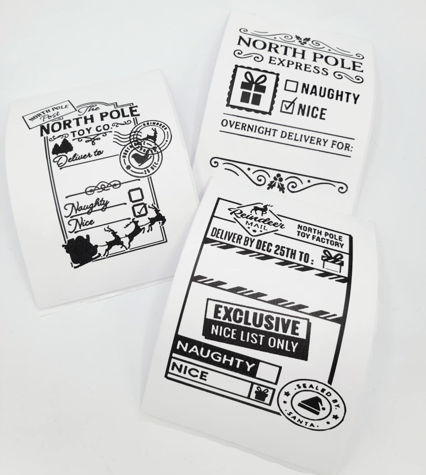 North Pole Polar Express Christmas Labels Stickers Gift Tags Budget Friendly Packs of 10