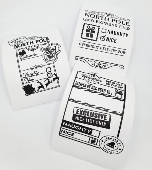 North Pole Polar Express Christmas Labels Stickers Gift Tags Budget Friendly Packs of 10